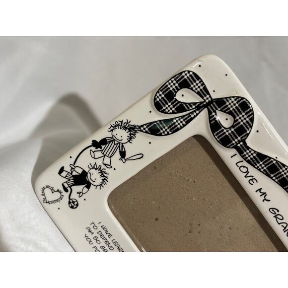 Vintage I love my Grandma Picture Frame Poem Sentiment Children 4" x 6" pottery - Picture 5 of 11